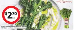 Coles Coles Australian Baby Broccoli Bunch offer