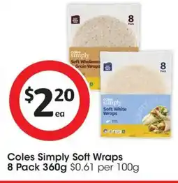 Coles Coles Simply Soft Wraps offer