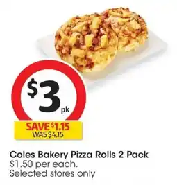 Coles Coles Bakery Pizza Rolls offer