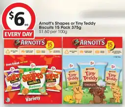 Coles Arnott's Shapes or Tiny Teddy Biscuits offer