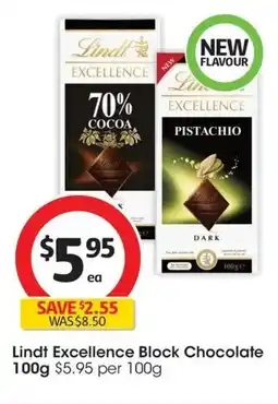 Coles Lindt Excellence Block Chocolate offer