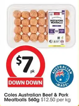 Coles Coles Australian Beef & Pork Meatballs offer