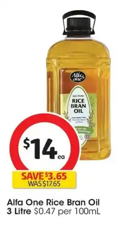 Coles Alfa One Rice Bran Oil offer