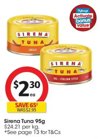 Coles Sirena Tuna offer