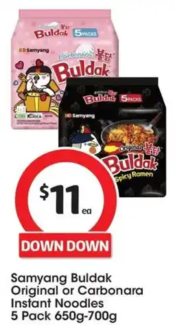 Coles Samyang Buldak Original or Carbonara Instant Noodles offer