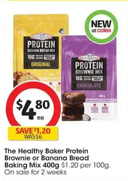 Coles The Healthy Baker Protein Brownie or Banana Bread Baking Mix offer