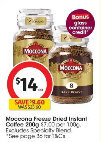 Coles Moccona Freeze Dried Instant Coffee offer