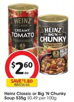 Coles Heinz Classic or Big 'N Chunky Soup offer