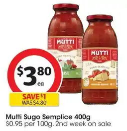 Coles Mutti Sugo Semplice offer