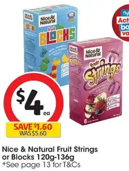 Coles Nice & Natural Fruit Strings or Blocks offer