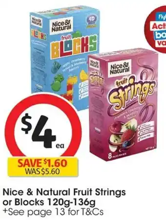 Coles Nice & Natural Fruit Strings or Blocks offer