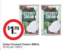 Coles Coles Coconut Cream offer