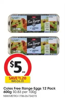 Coles Coles Free Range Eggs offer