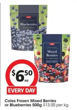 Coles Coles Frozen Mixed Berries or Blueberries offer