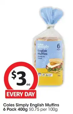 Coles Coles Simply English Muffins offer