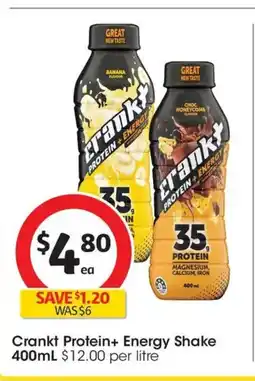 Coles Crankt Protein+ Energy Shake offer