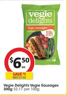 Coles Vegie Delights Vegie Sausages offer
