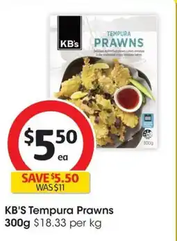 Coles KB'S Tempura Prawns offer