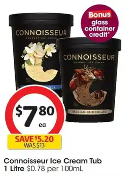 Coles Connoisseur Ice Cream Tub offer