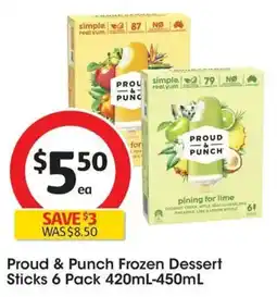 Coles Proud & Punch Frozen Dessert Sticks offer