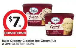 Coles Bulla Creamy Classics Ice Cream Tub offer