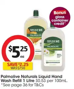 Coles Palmolive Naturals Liquid Hand Wash Refill offer