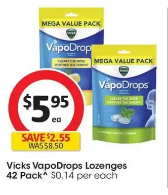 Coles Vicks VapoDrops Lozenges offer