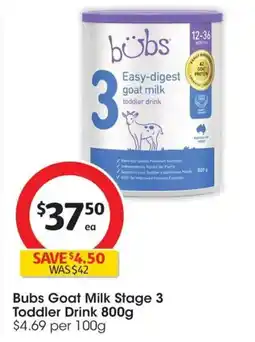 Coles Bubs Goat Milk Stage 3 Toddler Drink offer