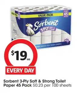 Coles Sorbent 3-Ply Soft & Strong Toilet Paper offer