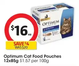 Coles Optimum Cat Food Pouches offer