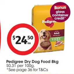 Coles Pedigree Dry Dog Food offer