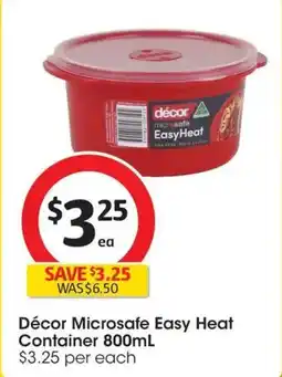 Coles Décor Microsafe Easy Heat Container offer