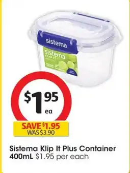Coles Sistema Klip It Plus Container offer