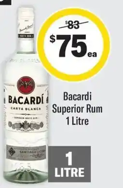Coles Bacardi Superior Rum offer