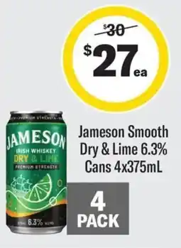 Coles Jameson Smooth Dry & Lime 6.3% Cans offer