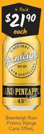 Cellarbrations Beenleigh Rum Premix Range Cans offer