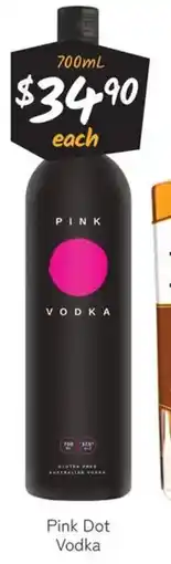 Cellarbrations Pink Dot Vodka offer