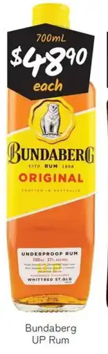 Cellarbrations Bundaberg UP Rum offer