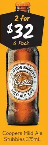 Cellarbrations Coopers Mild Ale Stubbies offer