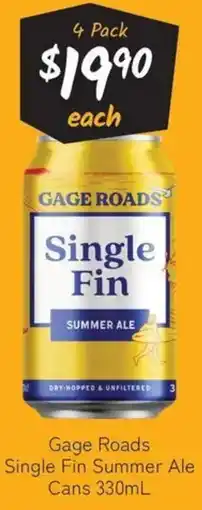 Cellarbrations Gage Roads Single Fin Summer Ale Cans offer