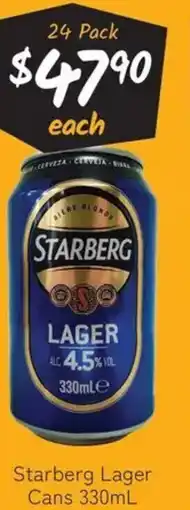 Cellarbrations Starberg Lager Cans offer