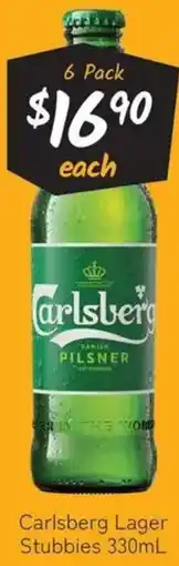 Cellarbrations Carlsberg Lager Stubbies offer