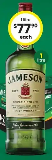 The Bottle O Jameson Irish Whiskey offer
