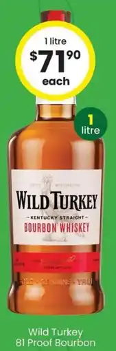 The Bottle O Wild Turkey 81 Proof Bourbon offer