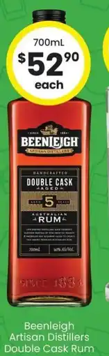The Bottle O Beenleigh Artisan Distillers Double Cask Rum offer