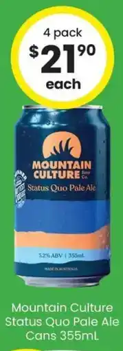 The Bottle O Mountain Culture Status Quo Pale Ale Cans offer