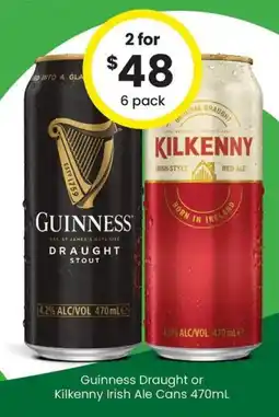 The Bottle O Guinness Draught or Kilkenny Irish Ale Cans offer