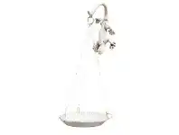 LivingStyles Cast Iron Gecko Wall Mount Bird Feeder, Antique White offer