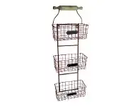 LivingStyles Country Metal Wall Baskets - Red offer