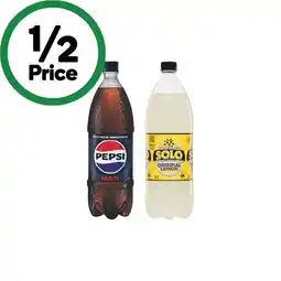 Woolworths Pepsi, Solo or Mountain Dew Soft Drink Varieties 1.25 Litre offer